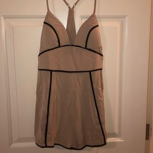 Tan Romper with Black Lining